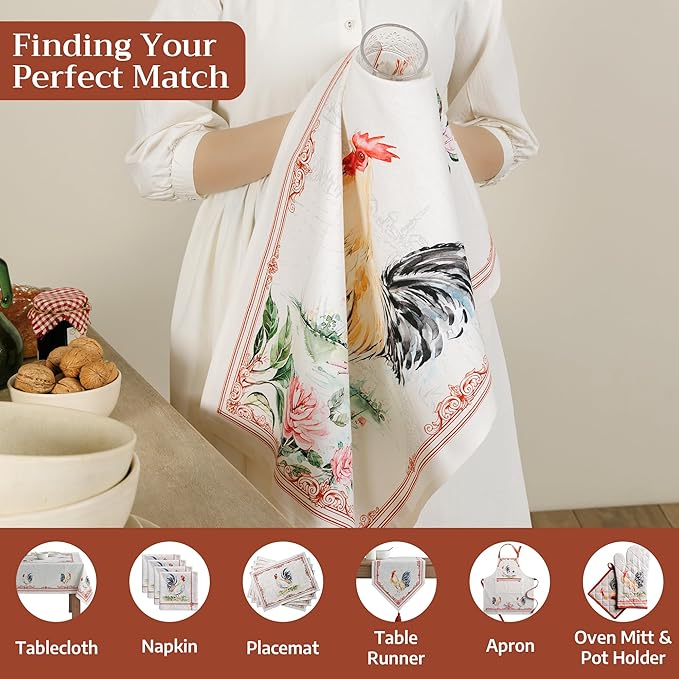 100% Cotton Kitchen Towel Campagne Maison d' Hermine Set of 2 Super Soft Highly - Image 6