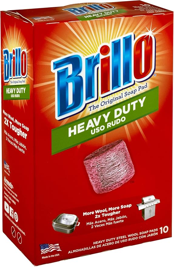 Brillo Heavy Duty Steel Wool Soap Pads, Original Red Scent) - Image 3