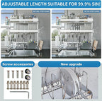 Over The Sink Dish Drying Rack, 3 Tier Adjustable Length Full Stainless Steel - Image 4