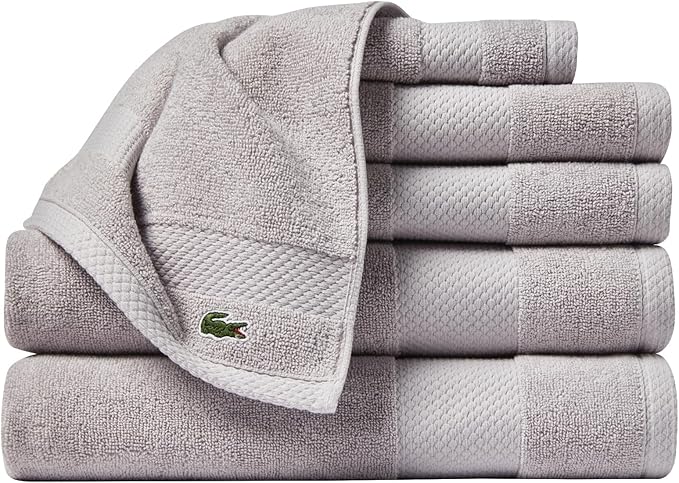 Lacoste Heritage Supima Cotton 6-Piece Towel Set, 2 Bath Towels, 2 Hand Towels by LACOSTE