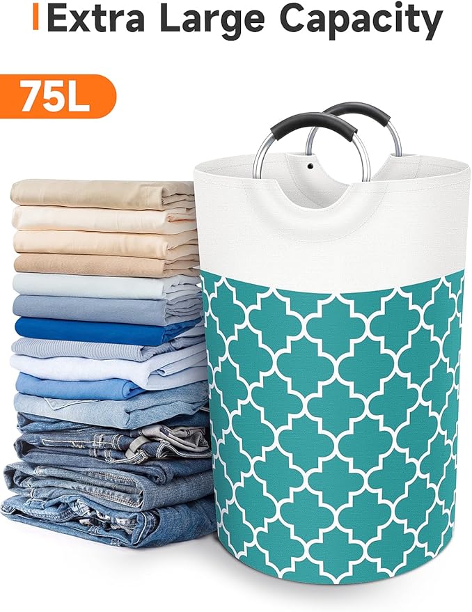 Large Laundry Basket Laundry Hamper Bag Washing Bin Clothes Bag Collapsible Tall - Image 5