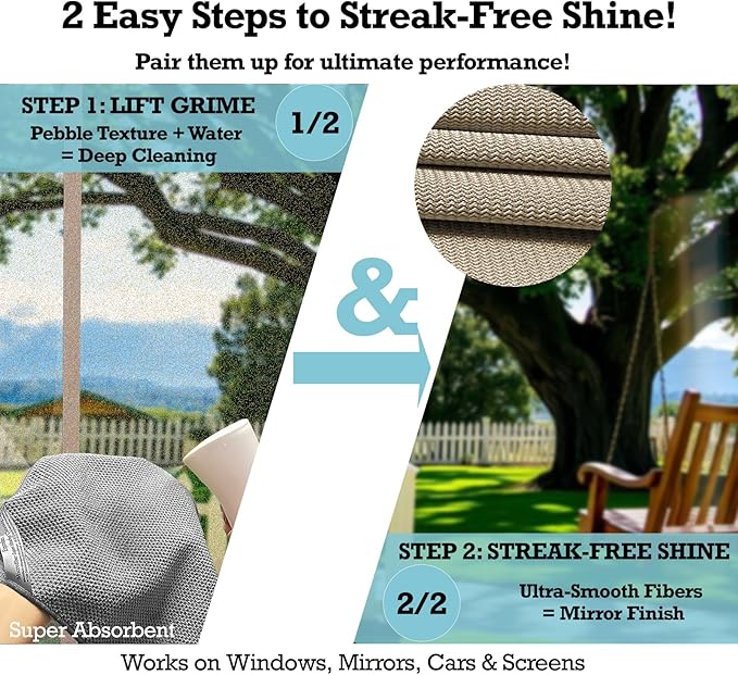 Lint-Free Streak-Free Glass Cleaning Cloth 3-Pack - Image 3