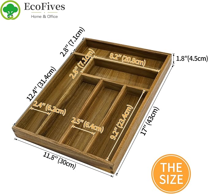 Luxury Acacia Kitchen Drawer Organizer - Image 4