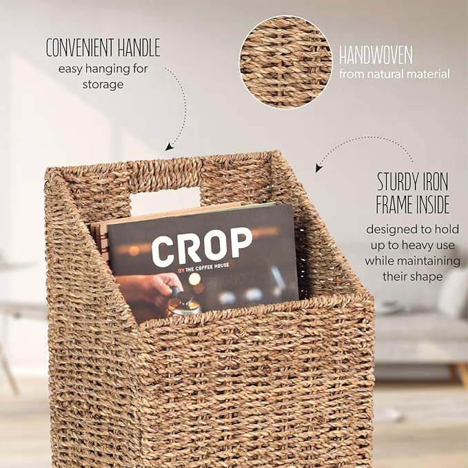 Wicker Hanging Storage Baskets, Seagrass Basket, Wall Decor Baskets, Seagrass - Image 5