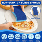 12 Count Non-Scratch Dish Sponges Kitchen, Long Lasting Cleaning Sponges - Image 4