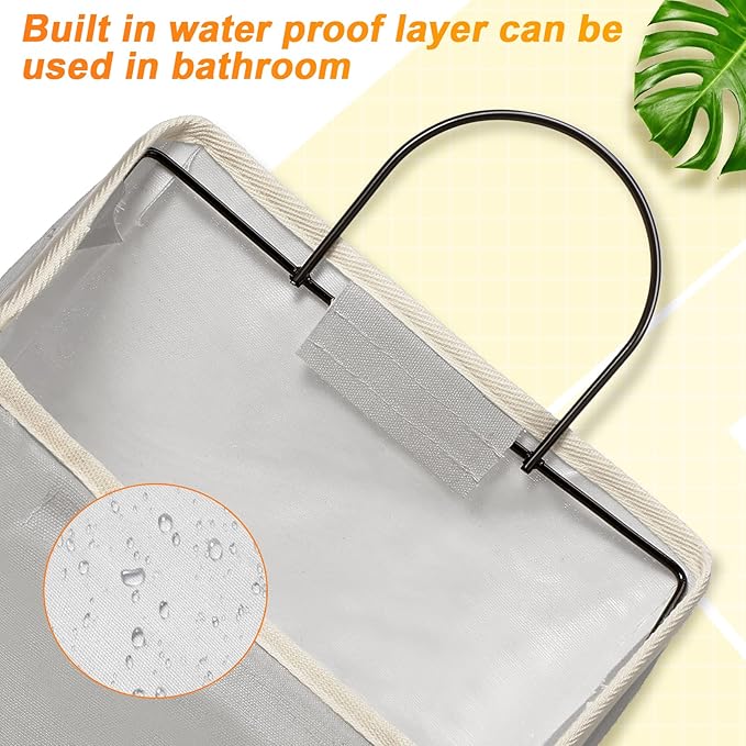 Chumia 6 Pack Wall Hanging Storage Basket Bathroom Closet Hanging Storage Bag - Image 5