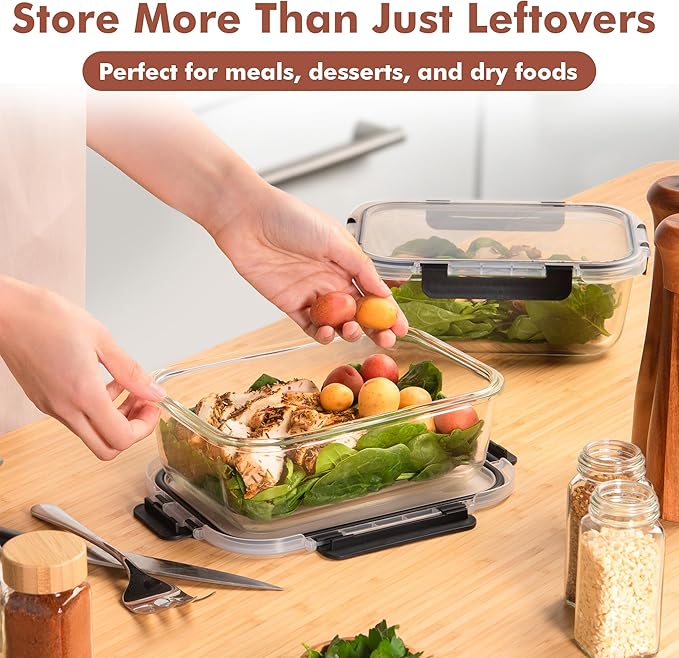 Razab 4 Pcs 1860ml / 63 Oz Large Glass Food Storage Containers - Image 6