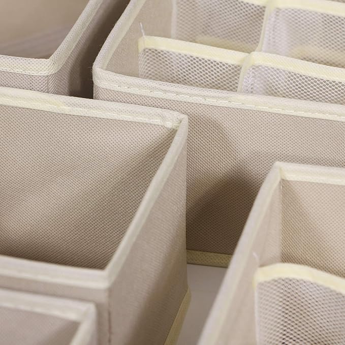 12 Pack Foldable Drawer Organizer Dividers Cloth Storage Box Closet Dresser - Image 4