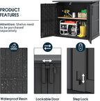 LHBcraft Outdoor Storage Cabinet 36 Cu Ft with Lockable Doors, Portable Horizontal Resin Storage Shed -Easy to Assemble, Waterproof Outdoor Storage Box for Backyards,Patios Black - Image 3