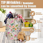 Bunny Rabbit Laundry Basket, Foldable Rabbit Flower Laundry Hamper Tote Bag - Image 5