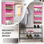 Simple Houseware 3-Shelf Hanging Closet Organizer, Fabric Storage Shelves - Image 6