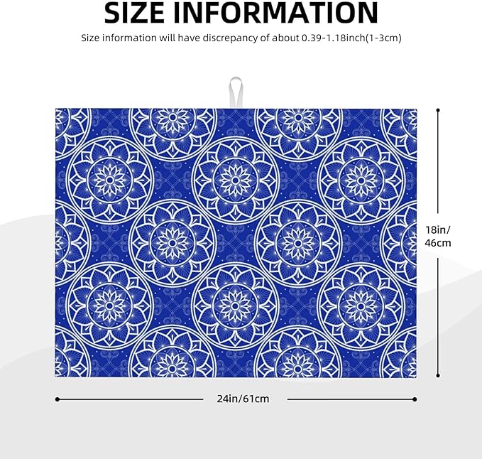 Chinoiserie Blue White Porcelain Dish Drying Mats - Image 7