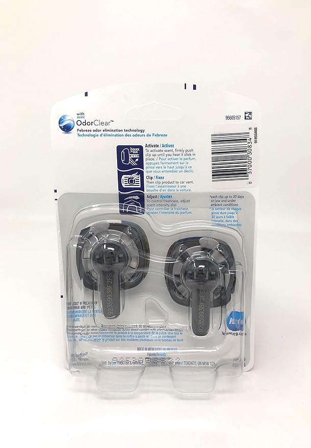 Febreze Car Odor-Eliminating Air Freshener, Downy April Fresh scent - Image 2