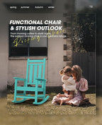 KINGYES Oversized Outdoor Rocking Chair, All-Weather Patio Rocking Chairs for Porch, HDPE Outdoor Patio Rockers with High Back & Wide Seat for Garden, Lawn, Aruba - Image 8
