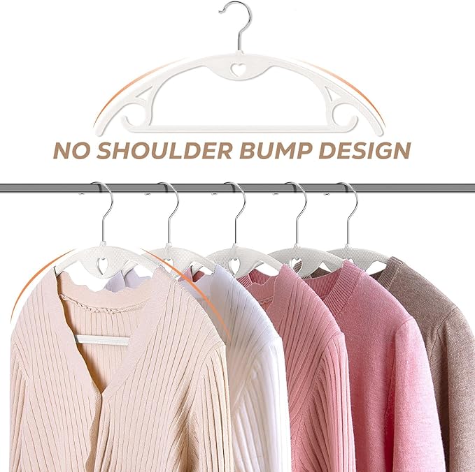 Plastic Hangers 30 Pack: No Shoulder Bumps Ultra Thin Clothes Hanger - Image 4