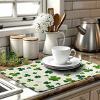 St Patricks Day Dish Drying Mat Shamrock Green Spring Kitchen Dish Drying Pad - Image 6
