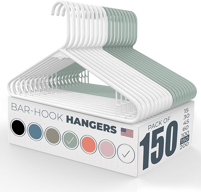 Neaties Plastic Hangers 100+ Pack – Made in The USA – 6lb Capacity Standard by NeatiesHangers