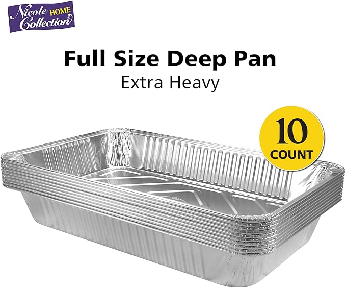 Aluminum Pans Full Size, Large Disposable Roasting & Baking Pan, Restaurants - Image 2