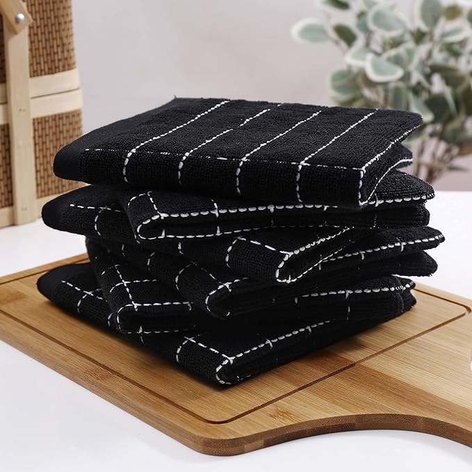 Homaxy 100% Cotton Terry Kitchen Towels, Checkered Designed, Soft and Super - Image 8