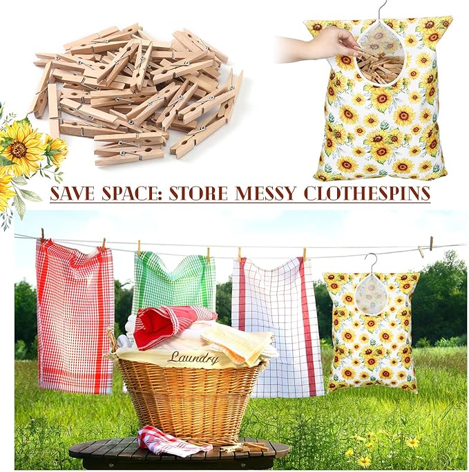 2 Pcs Extra large 20 x 16 Inch Clothespin Bag - Image 4