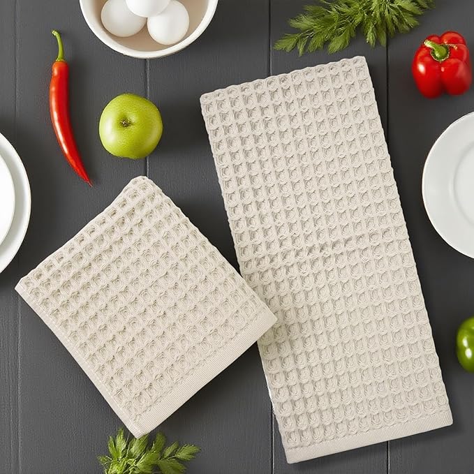 Jacquotha Waffle Hand Towels 2-Piece – Cotton, Quick Dry, Lint Free, 13” x 29” - Image 7