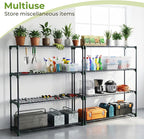 Ohuhu Plant Greenhouse Shelves 4 Tier 2 Pack Extra-Wide Stable Green House Shelving for Outdoor, 35x12x42 Inch Portable Rustproof Metal Shelf Plant Stand Rack Greenhouse Accessories - Image 8