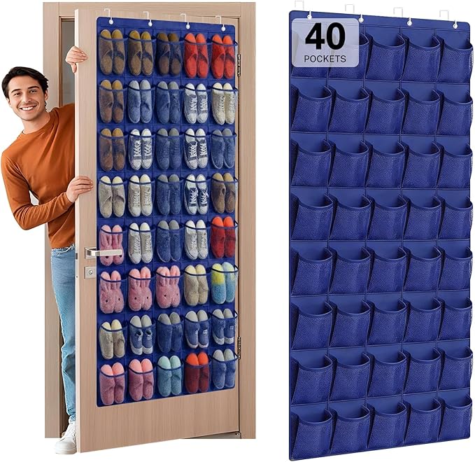 40-Pocket Over the Door Shoe Organizer by Unknown