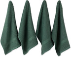 DII Basic Terry Collection Waffle Dishtowel Set, Solid Dark Green, 4 Piece by DII