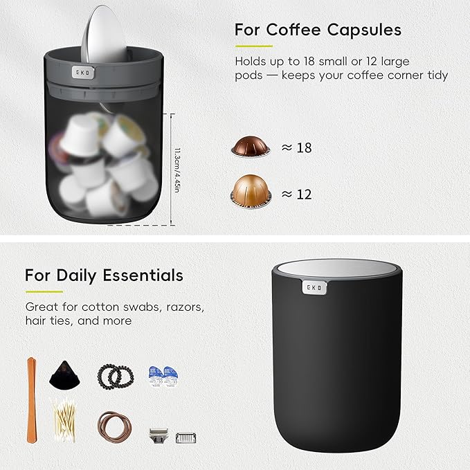 EKO Fandy 0.58 Gal/2.2L Mini Trash Can - Image 3