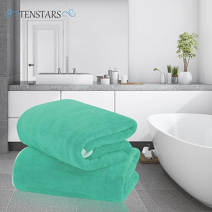 TENSTARS Silk Hemming Bath Towels - Image 3