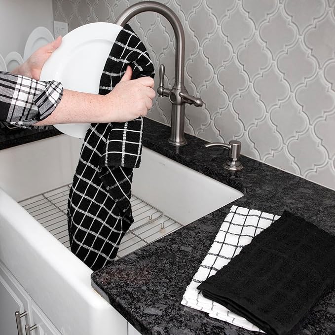 Ritz Premium 100% Cotton Terry Check Kitchen Dish Towels - Image 4