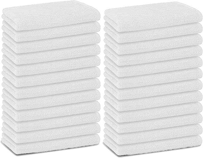 Basic Hand Towels 16x26 Inches – Bulk Pack of 24 – White Color – Soft and by TEXTILA
