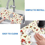 Christmas Santa Claus Kitchen Sink Splash Guard Mat Absorbent Fast Drying Mat - Image 5