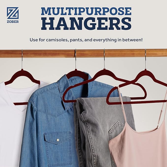 Zober Premium Quality Space Saving Luxurious Velvet Hangers Strong and Durable - Image 6