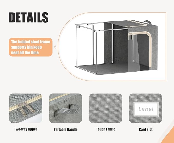 3 Opeings Large Clothes Storage Bins - Image 4