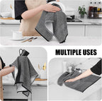 Homaxy Premium Kitchen Towels, Large Cotton Kitchen Hand Towels, Flat and Terry - Image 4