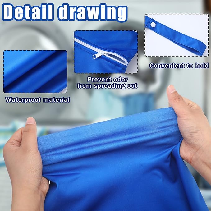 Shappy 2 Pcs Large Travel Laundry Bag Washable Waterproof Wet Dry Large Dirty - Image 4