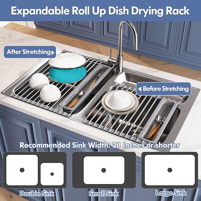 JASIWAY Over The Sink Dish Drying Rack - Image 3