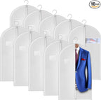 10 Pack 40-inch Garment Bags for Travel, Garment Bags for Hanging Clothes by Hleelomi