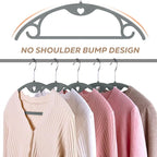Grey Plastic Hangers 50 Pack: No Shoulder Bumps Ultra Thin Plastic Hanger - Image 3