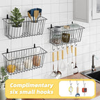 Simple Trending 6 Pack Wire Basket Wall Mount Baskets Hanging Baskets, Cabinets - Image 4