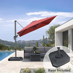 PURPLE LEAF 8 Feet Square Cantilever Umbrella Patio Umbrella with Base Outdoor Umbrella Aluminum Offset with 360-degree Rotation for Garden Deck Pool Patio Terra - Image 2