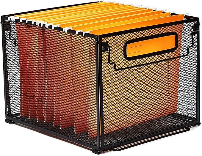SETTFRFE Letter Size Metal Mesh Hanging File Folder Organizer Crate Basket by SETTFRFE