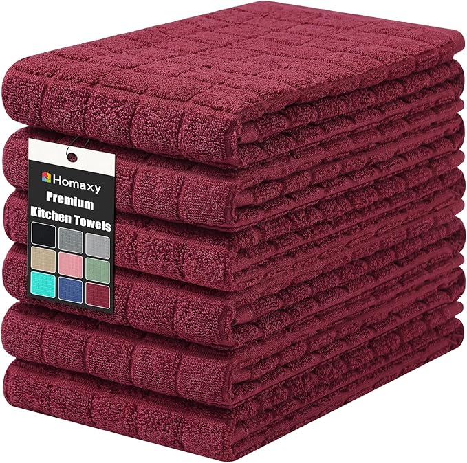 Homaxy Premium Cotton Kitchen Towels 16"x 28", Large Natural Ring Spun 390 GSM by Homaxy