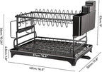 2 Tier Dish Drying Rack Carbon Steel Screw Free - Image 2