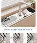 Patterned Sink Faucet Mat Kitchen Splash Guard Super Absorbent Drying Mat - Image 5