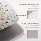 Spring Floral Dish Drying Mat for Kitchen Counter Summer Colorful Flower - Image 3