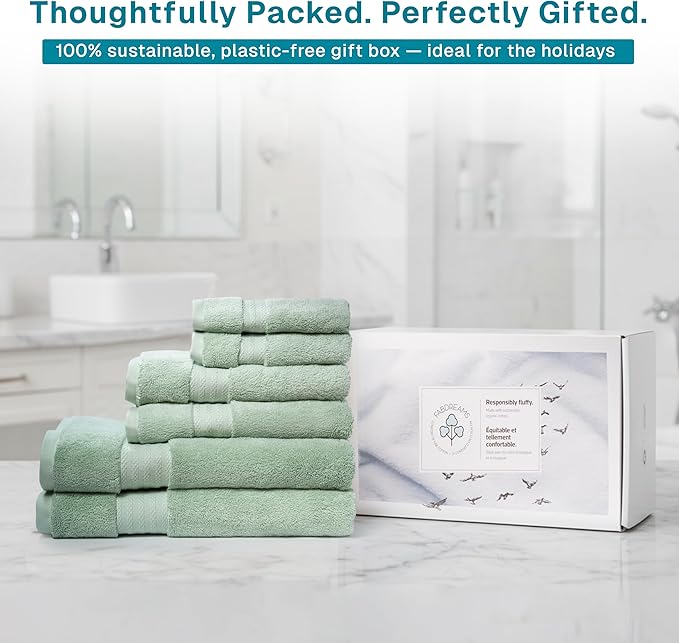 Fabdreams 100% Organic Cotton Bath Towel Set of 6 700 GSM Hotel Premium Plush - Image 7