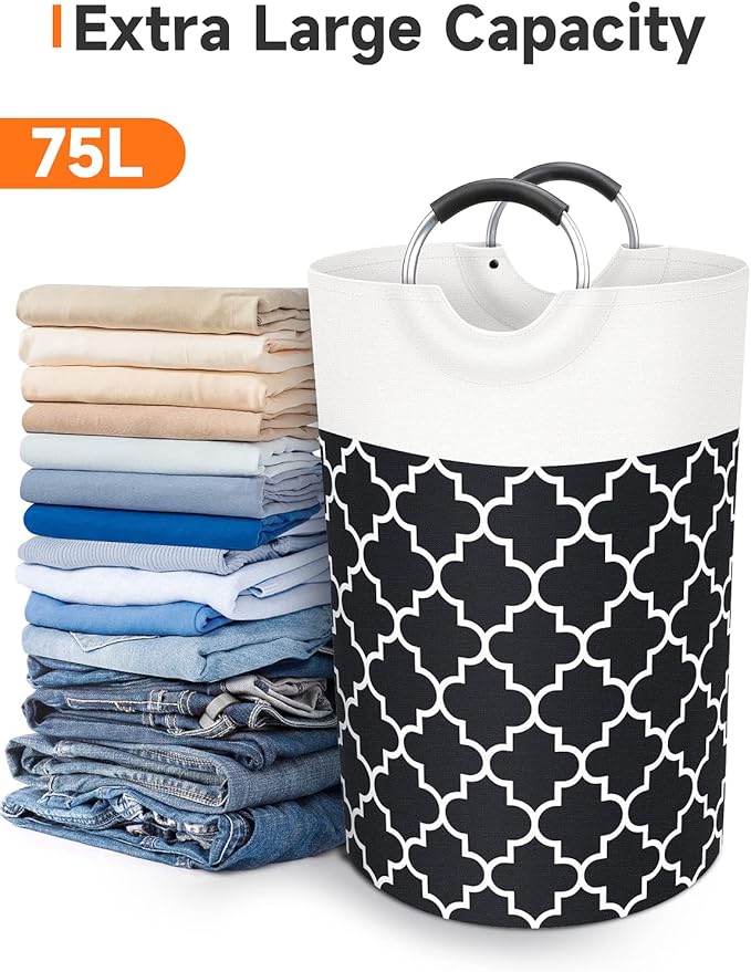 Large Laundry Basket Laundry Hamper Bag Washing Bin Clothes Bag Collapsible Tall - Image 5