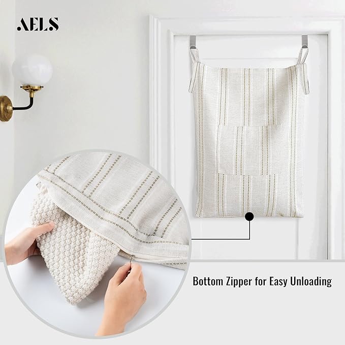 AELS Farmhouse Hanging Laundry Hamper - Image 2